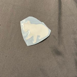 Baby bear window decal white